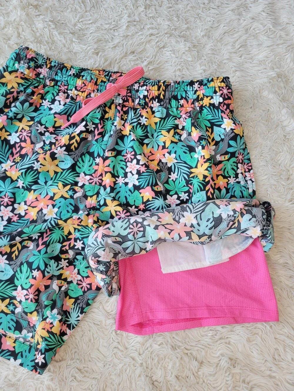 Chubbies The Bloomerangs 7” Swim Trunks Parrot Mens Medium
